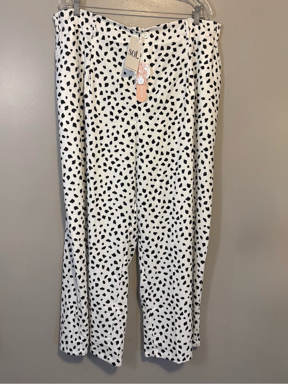 Black and White Wide Leg Flowy Pants